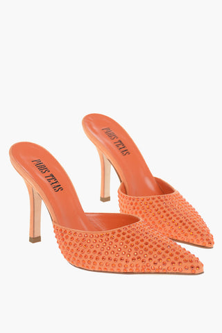 Suede and Crystals HOLLYWOOD Stiletto Mules 9cm