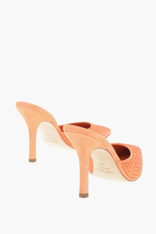 Suede and Crystals HOLLYWOOD Stiletto Mules 9cm