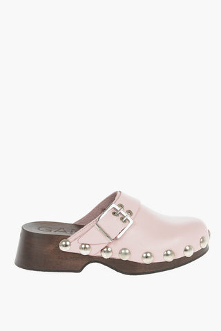 Calfskin Clogs with Buckle