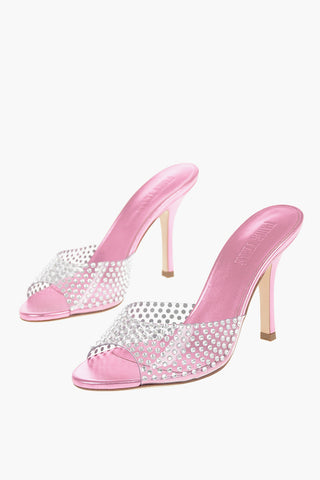Sandali con Tacco Stiletto HOLLY PENELOPE in Pelle con Fascia di Cristalli 9cm