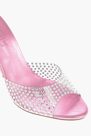 Sandali con Tacco Stiletto HOLLY PENELOPE in Pelle con Fascia di Cristalli 9cm
