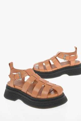 Calfskin Caged Sandals with Buckled-fastening