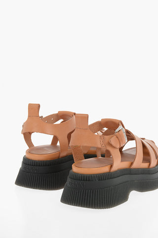 Calfskin Caged Sandals with Buckled-fastening