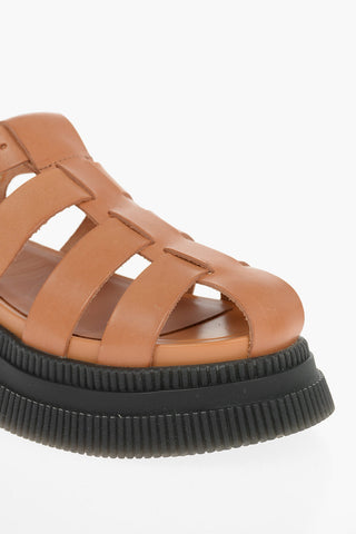 Calfskin Caged Sandals with Buckled-fastening
