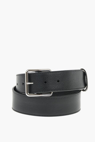 Metal Buckle Textured Leather Belt