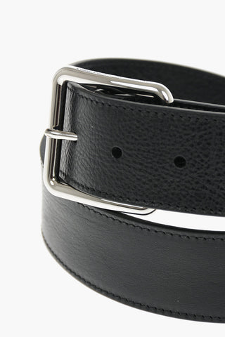 Metal Buckle Textured Leather Belt