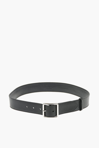 Metal Buckle Textured Leather Belt