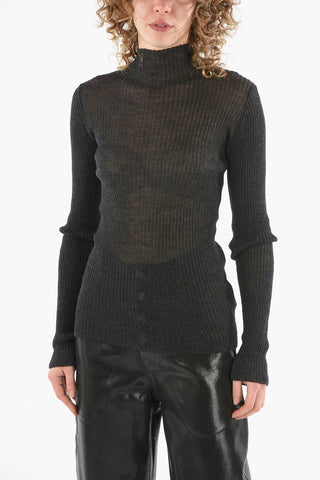 MM4 Mock Neck Ribbed Wool Sweater