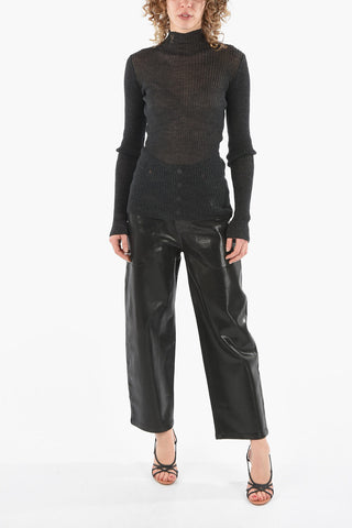 MM4 Mock Neck Ribbed Wool Sweater
