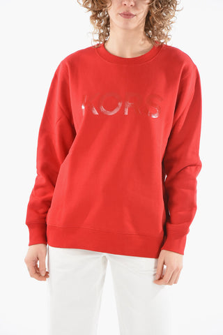 MICHAEL Ribbed Crew-neck Sweatshirt with Maxi Logo Lettering