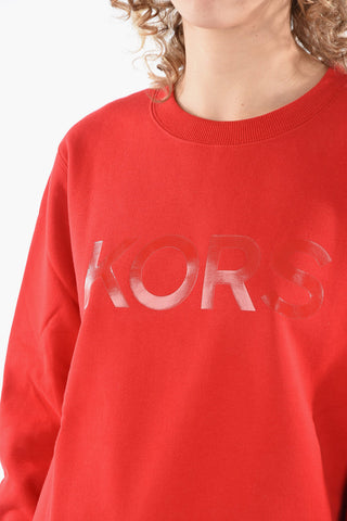 MICHAEL Ribbed Crew-neck Sweatshirt with Maxi Logo Lettering
