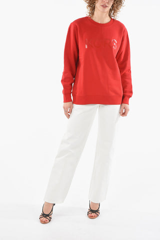 MICHAEL Ribbed Crew-neck Sweatshirt with Maxi Logo Lettering