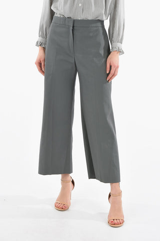 Straight-leg High-waisted Trousers with Front Pleats