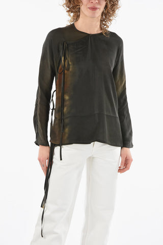 Silk Blend THYME Wrap Top
