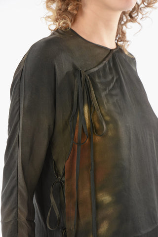 Silk Blend THYME Wrap Top