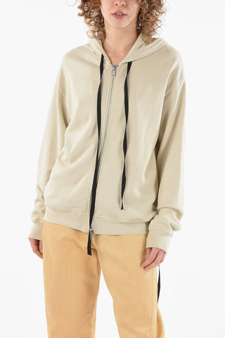Felpa Full Zip TANIA in Cotone Garzato con Cappuccio