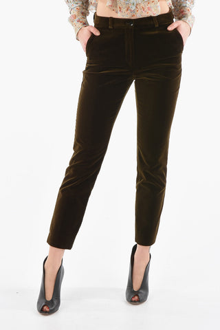 Velour Straight-leg Pants