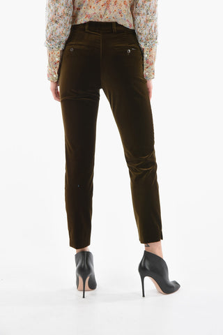 Velour Straight-leg Pants