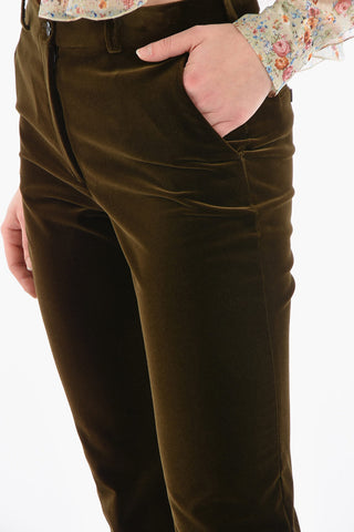 Velour Straight-leg Pants
