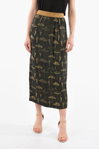 Jacquard Viscose GARNET A-line Midi Skirt