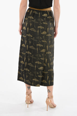 Jacquard Viscose GARNET A-line Midi Skirt