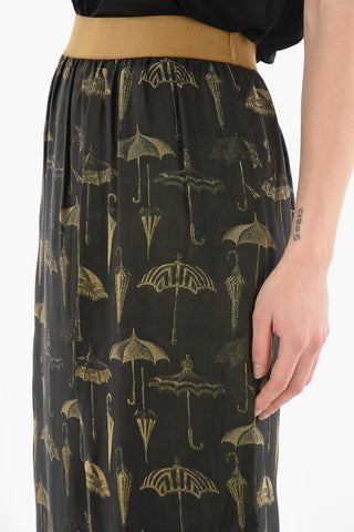 Jacquard Viscose GARNET A-line Midi Skirt
