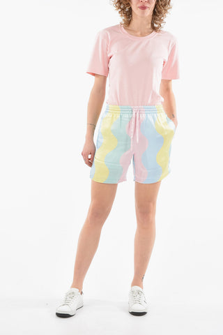 CASA SHELL WAVE Silk-Satin Printed Shorts