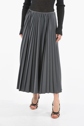 Wool-twill VINSKY Pleated Midi Skirt