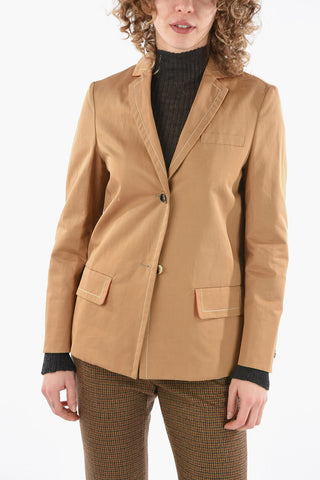 Visible Stitching ORGANIC DRILL Flax Blend Blazer