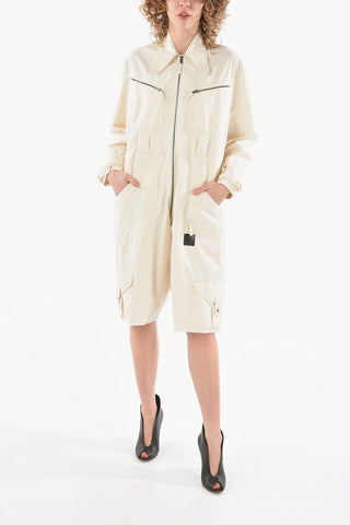 MM1 Front Zipped Cotton Jumpsuit with Utility Pockets