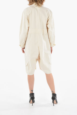 MM1 Front Zipped Cotton Jumpsuit with Utility Pockets