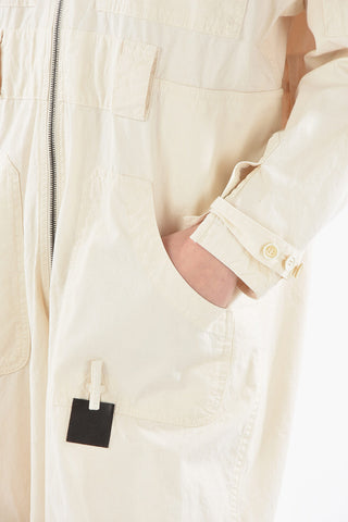 MM1 Front Zipped Cotton Jumpsuit with Utility Pockets
