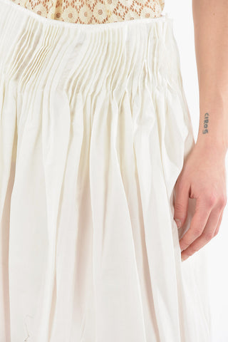 Creped Cotton-poplin RUTH Pleated Midi Skirt