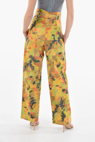 Abstract Motif Super High-waist Pants