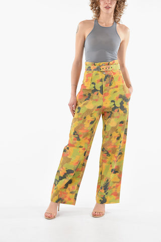 Abstract Motif Super High-waist Pants