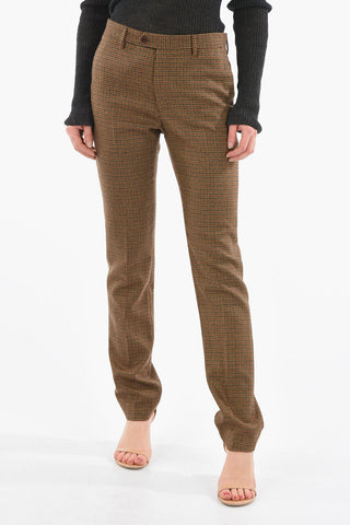 Wool Chino Pants in Jacquard Houndstooth Motif