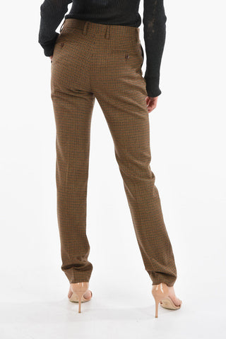 Wool Chino Pants in Jacquard Houndstooth Motif