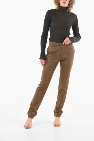 Wool Chino Pants in Jacquard Houndstooth Motif