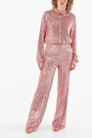 BE Sequined Wide-leg Pants