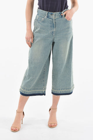 Vintage-effect Boot-cut Denims with Ankle Buttons 31cm