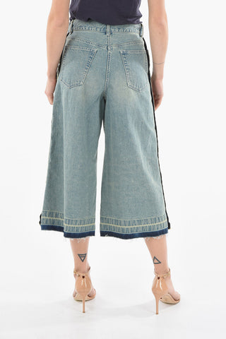 Vintage-effect Boot-cut Denims with Ankle Buttons 31cm