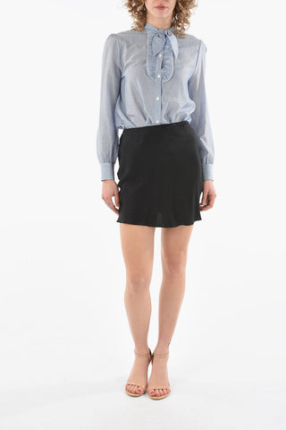Viscose-twill TERESA Miniskirt with Ribbon Detail