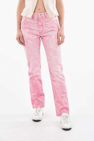 Straight-leg Denims with Iconic Paisley Motif 18cm