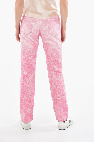 Straight-leg Denims with Iconic Paisley Motif 18cm