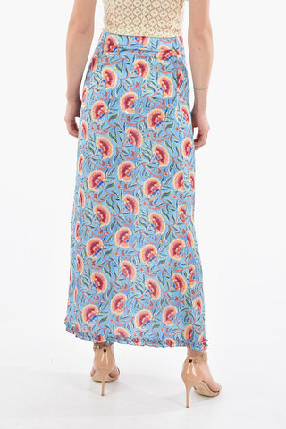 ENDLESS SUNSET Longuette in Satin Tecnico con Spacco Laterale