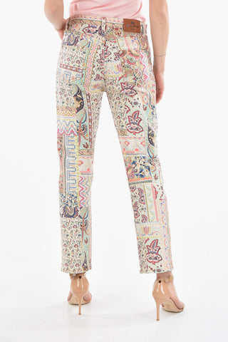 Straight-leg Denims with Iconic Paisley Motif 19cm