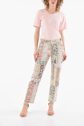 Straight-leg Denims with Iconic Paisley Motif 19cm