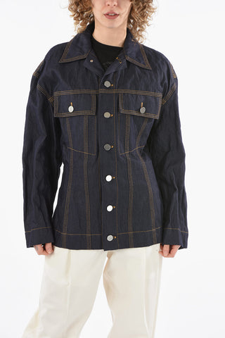 Crinkled Effect Denim Jacket