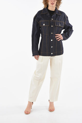 Crinkled Effect Denim Jacket