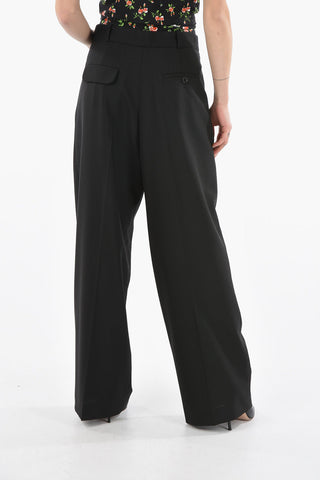 Double-pleated Virgin Wool Wide Leg Pants
